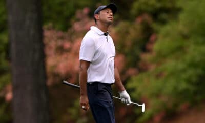 Tiger Woods Winces in Pain