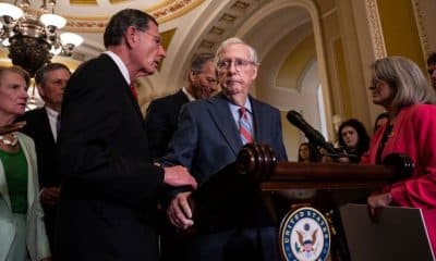 US Senate Leader Mitch McConnell 85, Freezes at Press Briefing