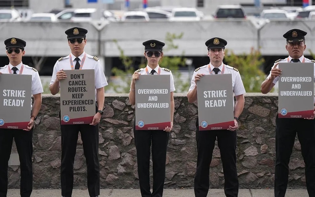 Tensions are mounting as a potential pilot strike at Canada's largest airline is only days away