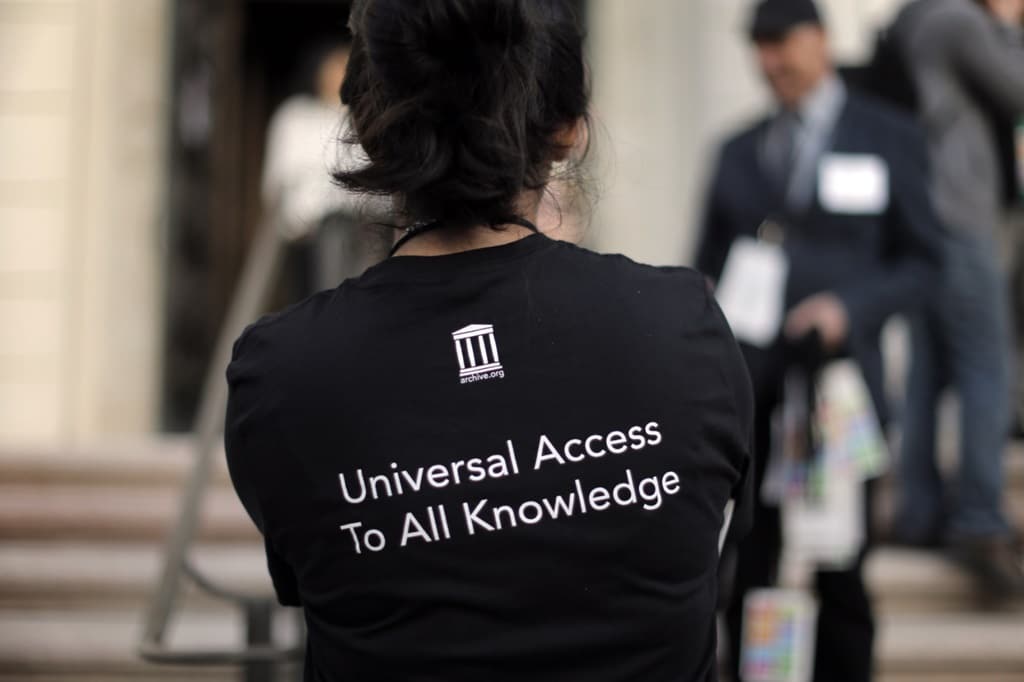 An Internet Archive staff member t-shirt - Getty Images