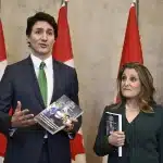 Trudeau and Chrystia Freeland talk of a booming econmy