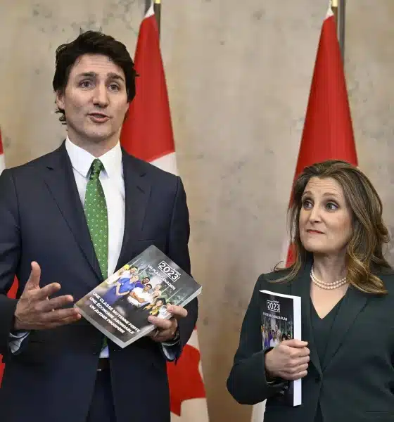 Trudeau and Chrystia Freeland talk of a booming econmy