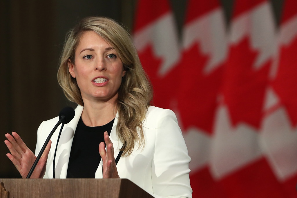 Melanie Joly, Canada's foreign affairs minister, speaks during a news conference in Ottawa, Ontario, Canada, 