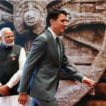 Prime Minister Justin Trudeau leaves a photo op with Mr. Modi - Image Canadian Press