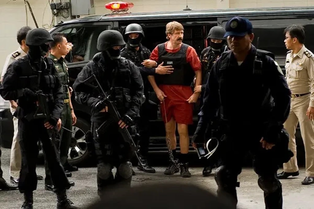 Viktor Bout, a notorious Russian arms dealer, arriving at court in Bangkok in 2010