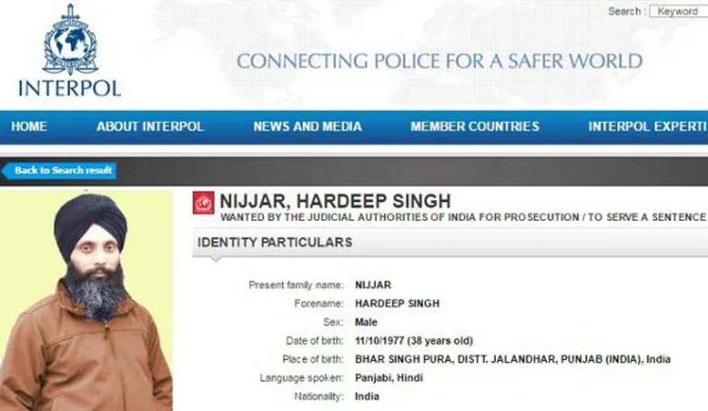 Hardeep Singh Nijjar interpol