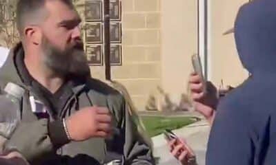 Jason Kelce Smashes College Football Fan's Phone