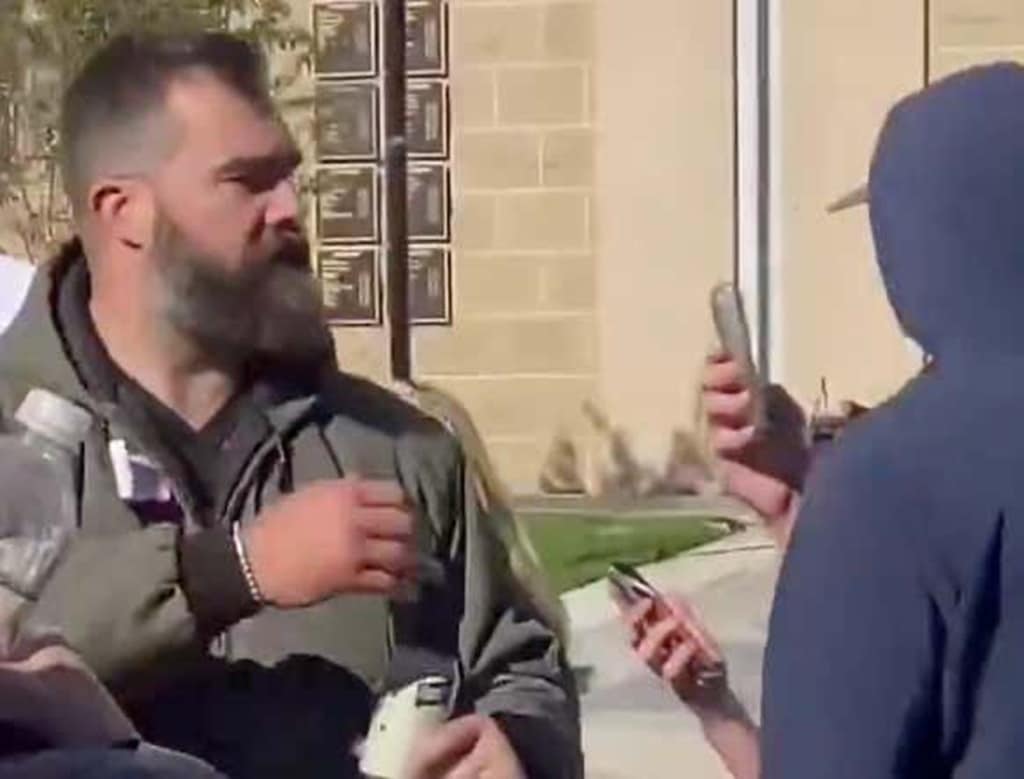 Jason Kelce Smashes College Football Fan's Phone