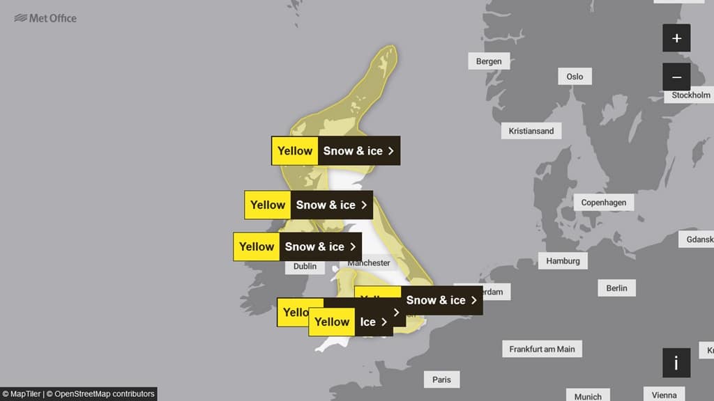 Snow hits London as Arctic chill grips Britain: Temperatures drop to -11.2C as sleet blankets