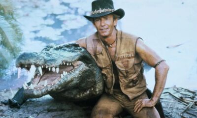 Burt and Paul Hogan in Crocodile Dundee