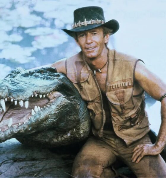 Burt and Paul Hogan in Crocodile Dundee