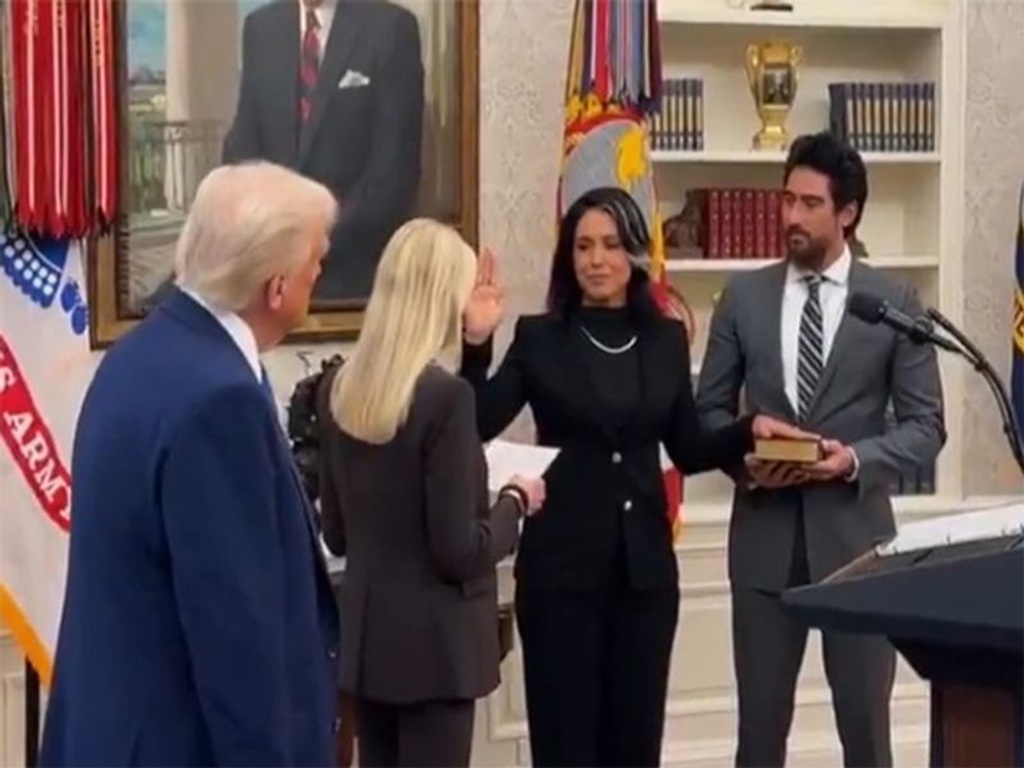 Tulsi Gabbard was sworn in as the Director of National Intelligence (DNI) at the White House on Wednesday